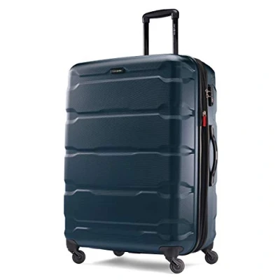 Image de Samsonite Omni Pc Hardside Bagage Extensible Rose Taille Unique, Bleu Sarcelle, Checked Large 28 inch, Valise Rigide avec roulettes pivotantes