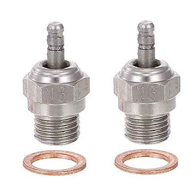 Image de WANGCL Lot de 2 bougies préchauffage N3 pour voiture télécommandée 1/10, compatible avec Traxxas Kyosho HSP HPI Redcat