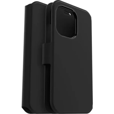 Image de Coque Apple iPhone 14 Pro Max Similicuir OtterBox portefeuille Étui téléphone Noir Shockproof