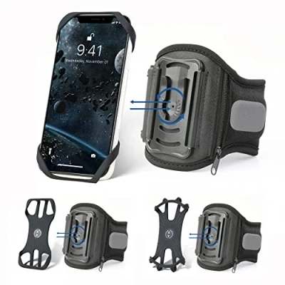 Image de CHULN Brassard Sport pour Téléphone, Rotation à 360 Compatible avec iPhone13 Pro/13/12 Pro/12/11 Pro/XS/XR/X/8/Samsung Galaxy/Huawei et Autres Smartphones de 4,5 &quot;à 7&quot;