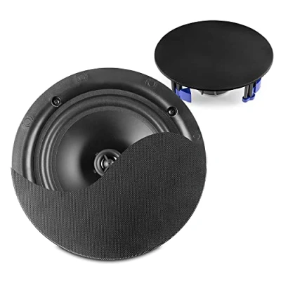 Image de Power Dynamics NCBT5B Lot de 2 Haut Parleurs Plafond Bluetooth Noir, 5,25 Pouces, 40 Watts, Design Élégant, Enceintes Public Address, Idéal pour Les Bars, Magasins, Restaurants…