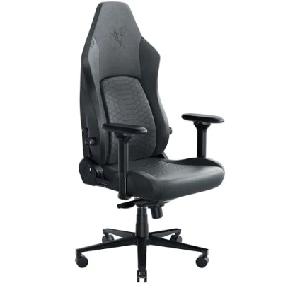 Image de Razer Iskur V2 Chaise de Jeu avec Support Lombaire adaptatif (Cuir synthétique qualité EPU, Coussins en Mousse Haute densité, accoudoirs 4D, Courbe entièrement réglable) Tissu