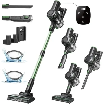 Image de 40KPA Aspirateur Balai sans Fil, Fil Puissant 50 Minutes avec écran LED, Moteur Balais HyperMotor™, Chargement Mural, pour Poils d&#039;animaux/Tapis/Sols Durs