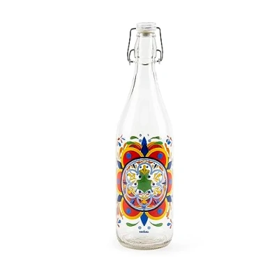 Image de Excelsa Puebla Bouteille d&#039;eau 1 litre en verre avec joint d&#039;étanchéité