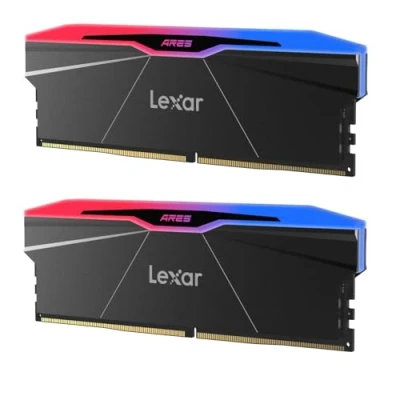 Image de Lexar ARES Gen2 RGB DDR5 RAM Kit 32Go (2x16Go) 6000MHz CL30, 288 Pin UDIMM PC Mémoire RAM, de Bureau, Interne d&#039;ordinateur Jeu pour Intel XMP 3.0/AMD EXPO/CL30 38 76/1,4V