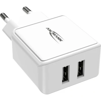 Image de Ansmann HomeCharger HC212 1001 0114 Chargeur USB pour prise murale Courant de sortie (max.) 2400 mA 2 x 2.0 type A