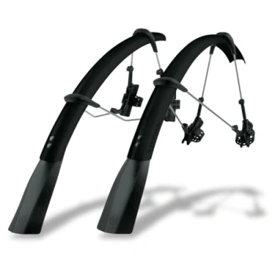 Image de SKS GERMANY RACEBLADE Pro Set Black Matt Kit de Garde Boue, pour vélo Course (Garde Boue avec Fixation Quick Release, entretoises réglables en Longueur, Spoiler léger et Extra Long) Taille Unique