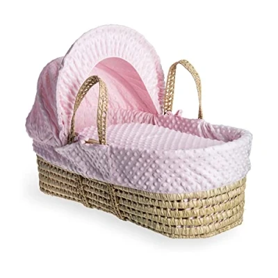 Image de Clair de Lune Couffin en palmier à fossettes 75 x 28 cm (rose)