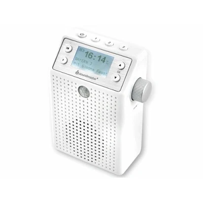 Image de Soundmaster DAB60WE Radio Portable avec Réception Bluetooth, FM, Dab Plus, 20 Stations Préréglées, Fonction Mains Libres, Résistance aux Éclaboussures IPX4
