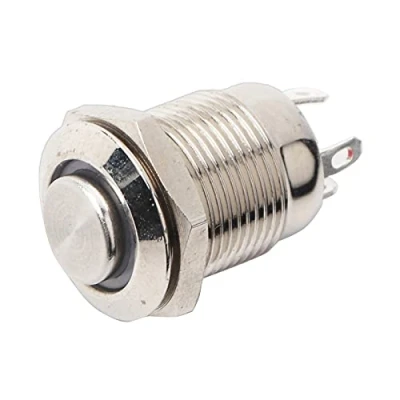 Image de Keenso Commutateur à Bouton Poussoir, 12mm Interrupteur d&#039;Alimentation de Puissance la Voiture LED Momentané Etanche(Red)