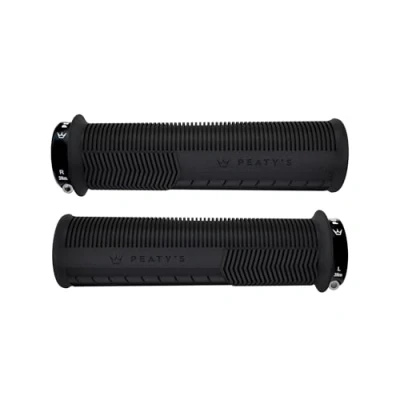 Image de Peaty&#039;s Monarch Grips Noir/Champignon/Fin Confortable, Durable, poignées ergonomiques pour Les Doigts, Support de Pouce, équitation Toute la journée, Tous Temps et Terrain, VTT, Enduro, Descente