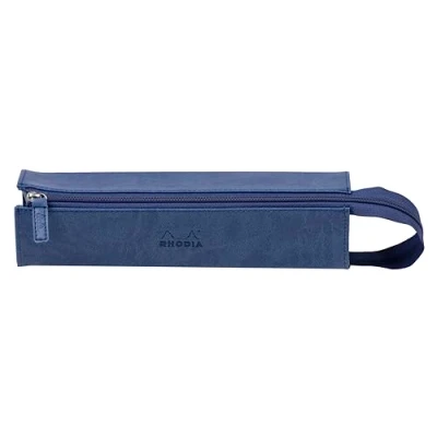 Image de RHODIA 319018C Trousse Plumier rama Saphir 23 x 5 cm Ouverture à Plat pour Utilisation en tant que Simili Cuir Rangement Stylos, Crayons, Feutres, Petites Fournitures