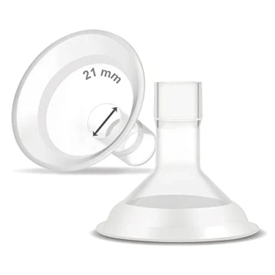 Image de Maymom MyFit Comfy Series 21 mm Téterelle en deux parties compatible avec les tire lait Medele ; le connecteur MaxFlow Flex 2 pièces