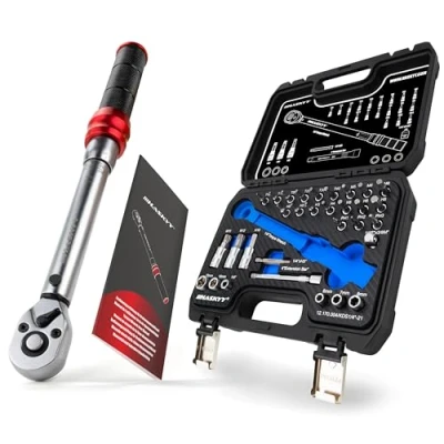 Image de HASKYY Jeu de clés dynamométriques 0,6 cm 2,5 20 Nm Mécanique précision avec nombreux accessoires tels que tige d&#039;extension, embouts, inserts d&#039;écrous, adaptateurs