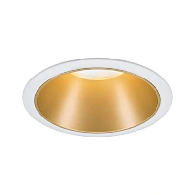 Image de Paulmann 93405 LED Cole rond incl. 1x6,5 watts gradable projecteurs Blanc, Doré mat Lampe encastrée plastique, Alu zinc Spot pour plafond 2700 K, Matière, 6.5 W, 1er Set
