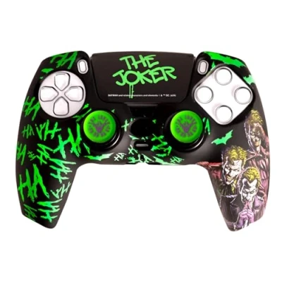 Image de FRTEC Joker Combo Pack Manette PS5, Coque Rigide + Grips Sticker Touchpad pour DualSense, Licence Officielle