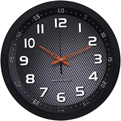 Image de Technoline WT 8972 Horloge Murale Radio pilotée Noir/ambrée