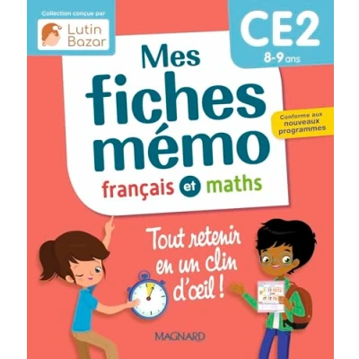 Image de Mes fiches mémo Français et Maths CE2: Une collection conçue par Lutin Bazar Tout retenir en un clin d&#039;oeil