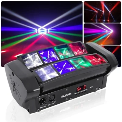 Image de Lampe de scène LED à Spider Moving Head RGBW Contrôleur musique Dj 512 Dmx Lumière pour bar, club, fête, discothèque Éclairage