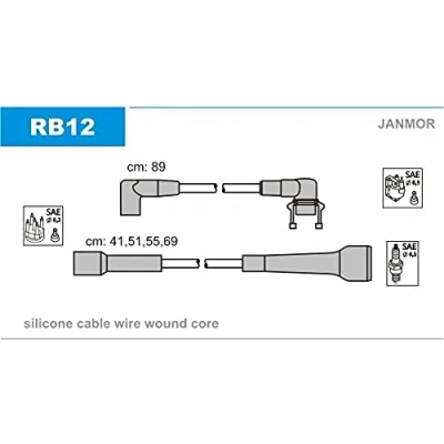 Image de JANMOR RB12 Jeu De Fils d&#039;Allumage RENAULT: R11 3/5 portes, 9 Berline