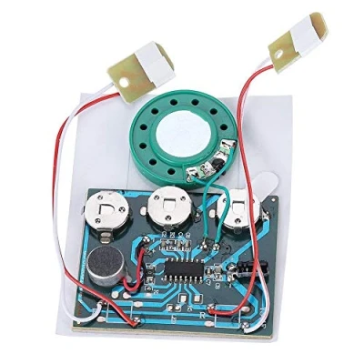 Image de module enregistreur radio audio musical, puce de vocal enregistrable, carte vœux enregistrable à monter soi même (version câble d&#039;extension)