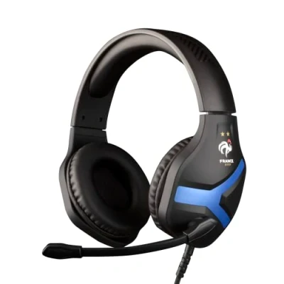 Image de Konix FFF Casque Gaming Filaire pour PS4, PS5, Switch, Xbox One et Series XS Microphone 45 Câble 1,5 m Prise Jack 3,5 mm Noir Bleu