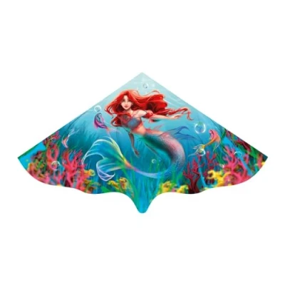 Image de GÜNTHER FLUGSPIELE Paul Günther 1113 cerf Volant Amarina avec Motif de sirènes, Film PE Robuste, pour Enfants à partir 4 Ans, poignée d&#039;enroulement et Corde, 1113, Multicolor
