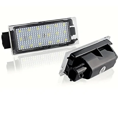 Image de VIGORFLYRUN PARTS LTD 2Pcs LED Lumière de Plaque d&#039;immatriculation, Canbus sans Erreur Blanc 6000K 18SMD pour Megane 2 Clio Laguna 3 Twingo Master Vel Satis