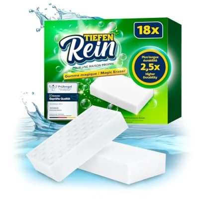 Image de Lot de 18 gommes à saleté Éponge avec une durabilité 2,5 x plus élevée magique extra stable et durable Magic Eraser élimine la sur les murs, chaussures, dans cuisine