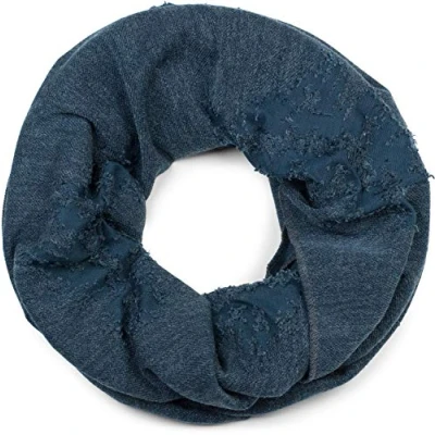 Image de styleBREAKER Écharpe tube unisexe avec texture structurée et élimée, style vintage effet usé, snood, foulard 01016191, couleur:Bleu