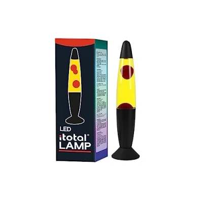 Image de I TOTAL® Lampe à lave LED avec résistance chauffe cire, sans ampoule (ROUGE, BASE NOIRE, CIRE BLANCHE)