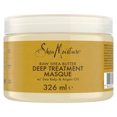 Image de SHEA MOISTURE Masque Traitement Intense Pour les cheveux secs Au Beurre de Karité et Huile d&#039;Argan Fortifie Revitalise 326ml