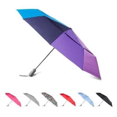 Image de Totes Grand parapluie pliable InBrella recyclé à fermeture inversée avec technologie d&#039;ouverture/fermeture automatique, MISC., auvent de 109,2 cm, bulles transparent