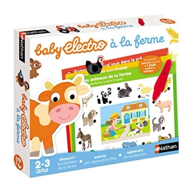 Image de Nathan Baby Electro à la Ferme Découverte Des Animaux de Jeu Educatif Electronique 1 Stylo Sonore et Lumineux Inclus Pour Enfants 2 3 ans