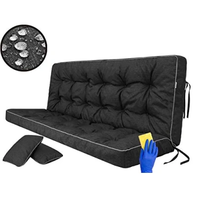 Image de Coussin pour Palette, extérieur, balancelle, Banc de Jardin, avec Dossier. Imperméable et qualité supérieure XL, Largeur d&#039;assise : 180 cm