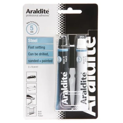 Image de Araldite 2 Part Instant Epoxy Syringe Fast Setting Glue &amp; Adhesive. Sets in 90 Seconds. Ideal Ceramic, Plastic, Metal, Jewellery Glass for Durable Bonding Repairs 24ml