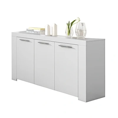 Image de LOUNGITUDE Buffet 3 Portes L144 cm Blanc