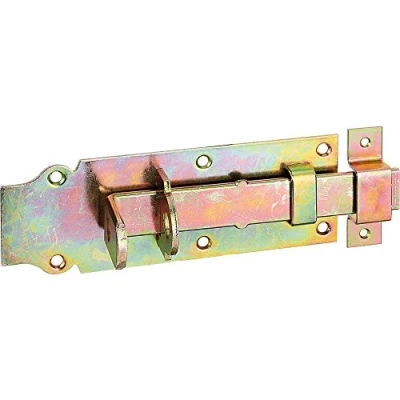 Image de Alberts 116774 Verrou porte cadenas droit, avec poignée plate et gâche attachée passivé platine 140 x 52 mm