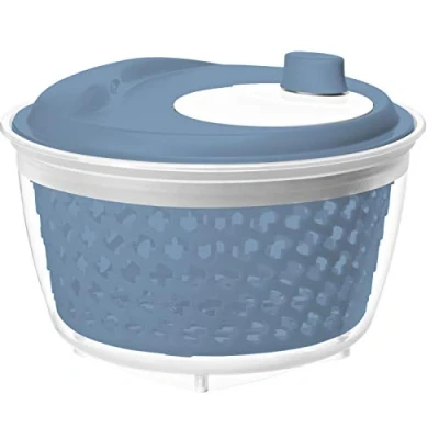 Image de Rotho Fresh Essoreuse à salade, Plastique (PP) sans BPA, bleu/transparent, 4.5l (25.0 x 25.0 16.5 cm)
