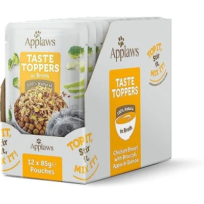 Image de 12 x Applaws Dog Taste Toppers Poulet aux brocoli en bouillon 85 gr.