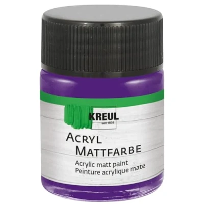 Image de Kreul 75534 Peinture Acrylique Mate, Violet en Pot, crémeuse et couvrante, séchage Rapide, à Base d&#039;eau, Convient de Nombreux Supports différents, Purple, 50 ml (Lot 1)