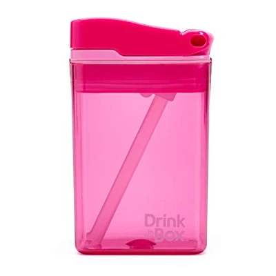 Image de Gourde avec paille souple en silicone, 100 % étanche grande ouverture, passe au lave vaisselle, 235 ml, rose