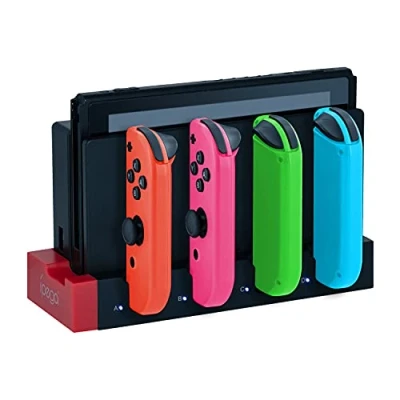 Image de Mcbazel 4 en 1 Chargeur Joycon Switch Station de Charge,Support Manette Portable avec Indicateur LED pour NS Switch/Switch OLED