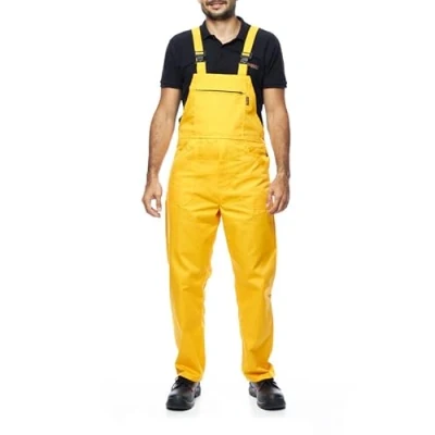 Image de Salopette Longue avec Poches Multifonctions Vêtements Professionnels pour Artisans, Maçons, Couvreurs, Menuisiers, Électriciens et Bien d&#039;autres Haute Qualité Made in EU, Jaune, 3XL