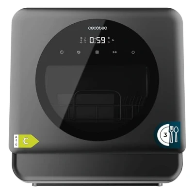 Image de Cecotec Lave vaisselle compact libre installation sur table Bolero Aguazero 1150 Dark. 3 couverts, basse consommation, 6 programmes, Touch Control Panel, fonctions telles que Long Storage et Delay