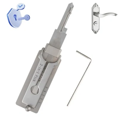 Image de NAUXIU Key Decoder Lock Pick,Stainless Steel Decoder,Master Decoder,sc1 Stainless Decoder,Key Pick,Utility Keys Steel,2 in 1 Pick and De Coder Tool