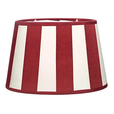 Image de Brillibrum Kiom Abat jour à rayures pour lampe de table E27 Rouge/crème