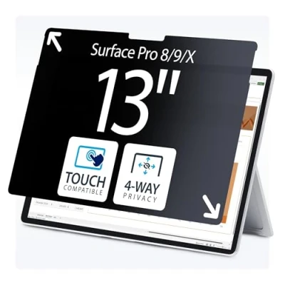 Image de StarTech.com Filtre de Confidentialité à 4 Directions pour Surface Pro 8/9/X 13&quot;, Portrait/Paysage, Écran Protection, +/