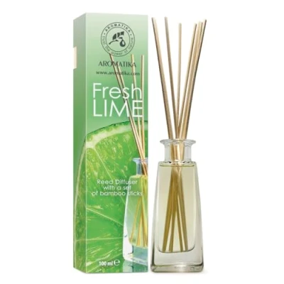 Image de Diffuseur Parfum de Citron Vert 100ml avec Huile Essentielle Naturelle Lime 10 Bâtonnets Bambou Idéal pour Aromathérapie Spa Maison Fragrance Fraîche et Durable