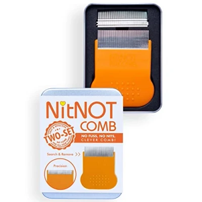 Image de NitNOT Peigne anti poux, poux et lentes pour tous les types de cheveux. extra fine eliminer tête a avec 2 têtes, Qualité Professionnelle